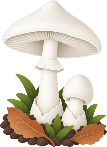 Dibuix de la farinera pudent (Amanita virosa)