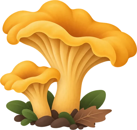 Dibuix del rossinyol (Cantharellus cibarius)