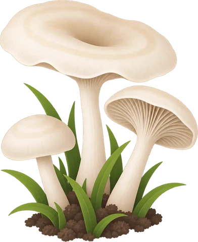Dibuix de la candeleta de vorada (Collybia rivulosa)