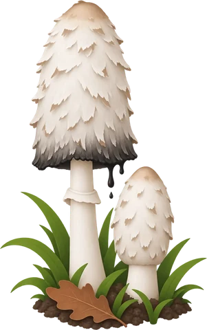 Dibuix del bolet de tinta (Coprinus comatus)