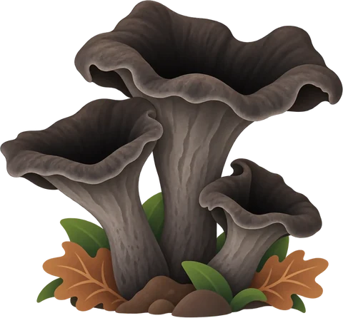 Dibuix de la trompeta de la mort (Craterellus cornucopioides)