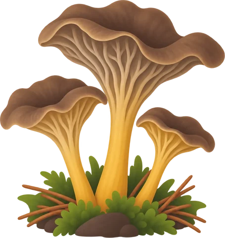 Dibuix del fals camagroc (Craterellus tubaeformis)