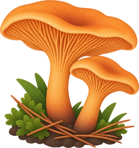 Dibuix del fals rossinyol (Hygrophoropsis aurantiaca)