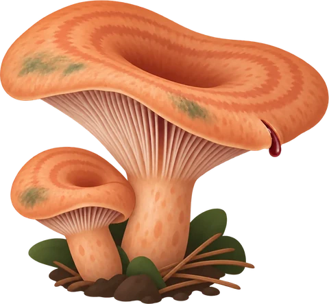 Dibuix del rovelló (Lactarius sanguifluus)