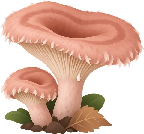 Dibuix del rovelló de cabra (Lactarius torminosus)