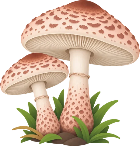 Dibuix de la palometa metzinosa (Lepiota brunneoincarnata)