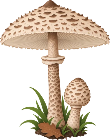 Dibuix de l’apagallums (Macrolepiota procera)