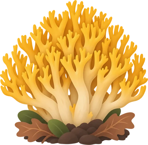 Dibuix del peu de rata daurat (Ramaria aurea)