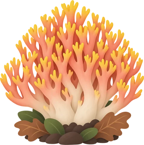 Dibuix del peu de rata bord (Ramaria formosa)