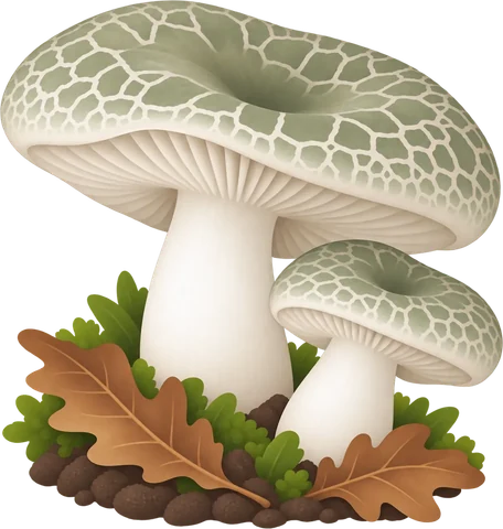Dibuix de la llora verda (Russula virescens)